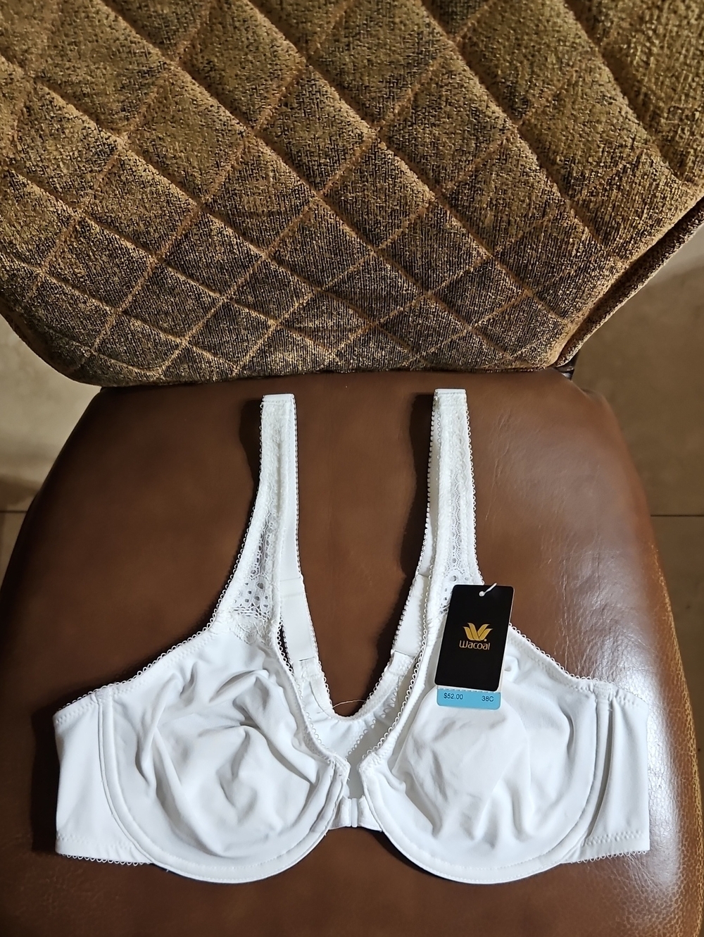 Wacoal Soft Embrace Front Close T-Back T-Shirt Unlined Underwire White Bra NWT